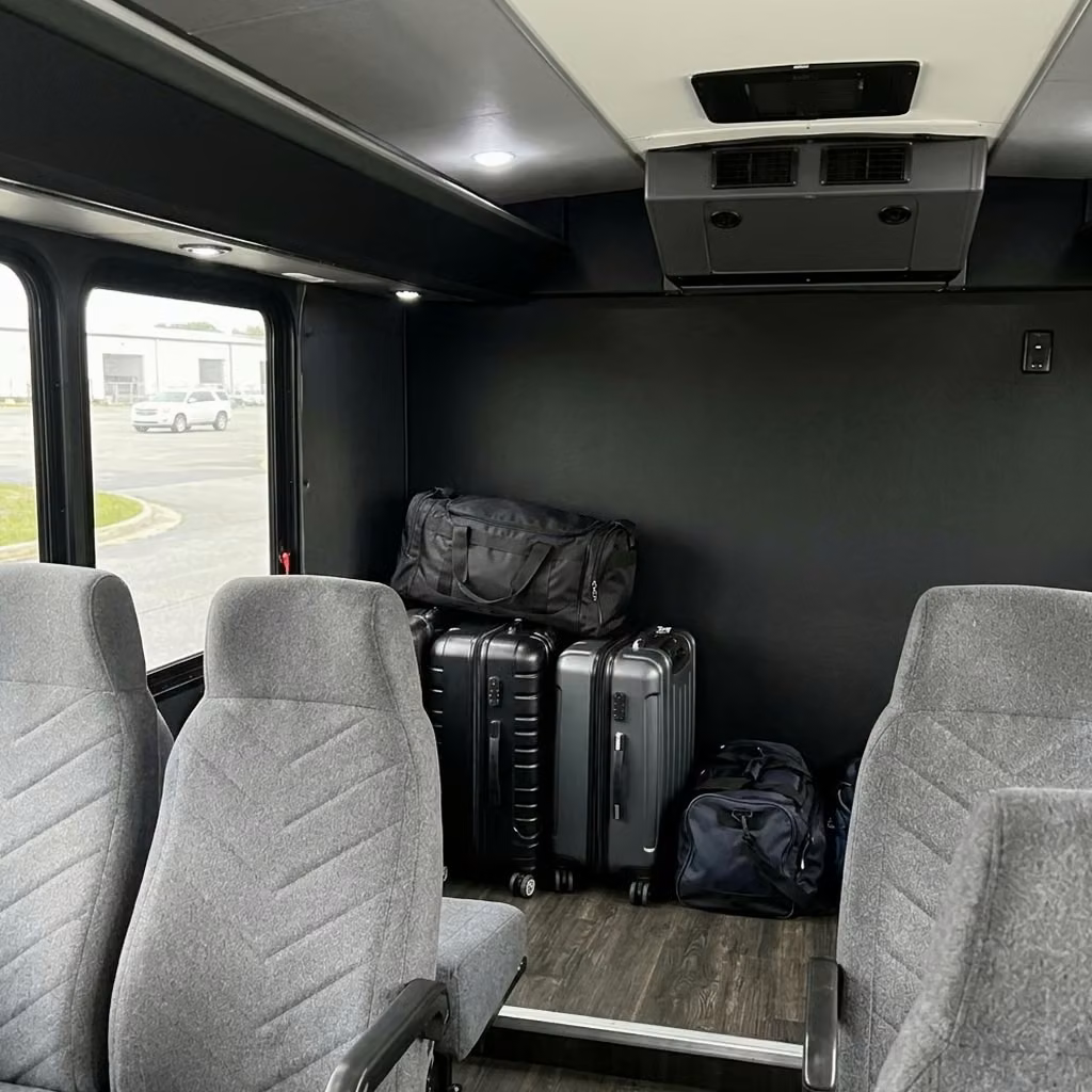 bettendorf 15 passenger minibus luggage area