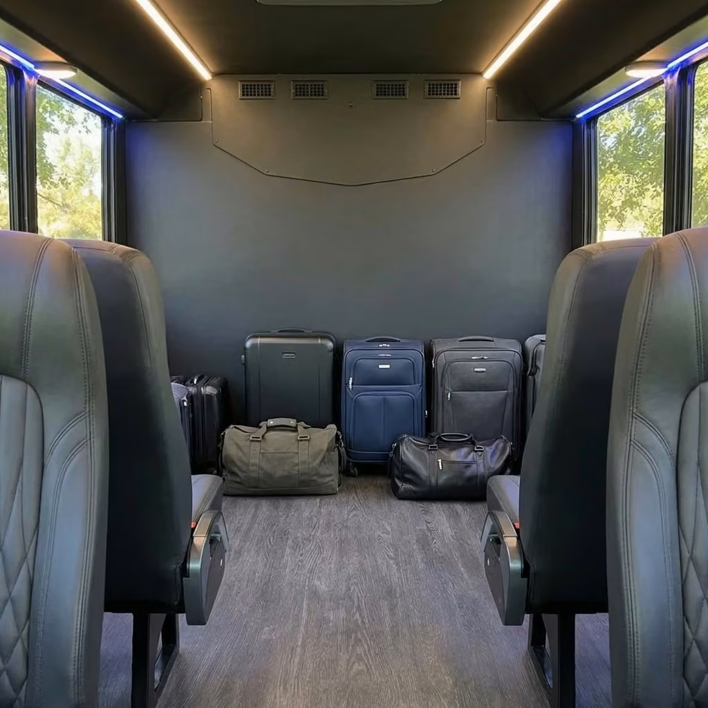 bettendorf 20 passenger minibus luggage area