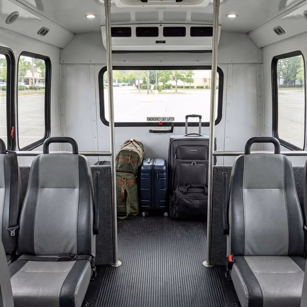 bettendorf 35 passenger minibus luggage area