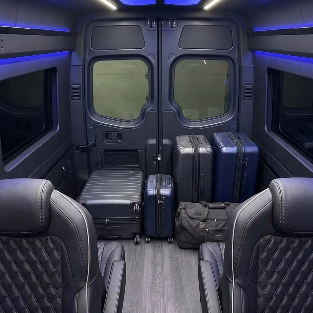 bettendorf sprinter van rental with driver luggage area